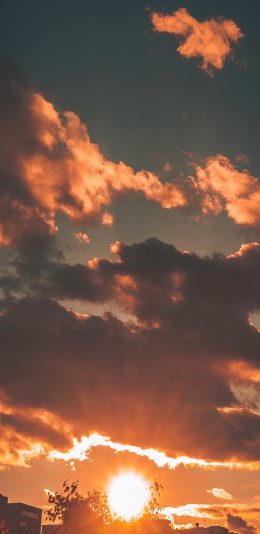 [2436x1125]夕阳 彩霞 落日 云朵 苹果手机壁纸图片