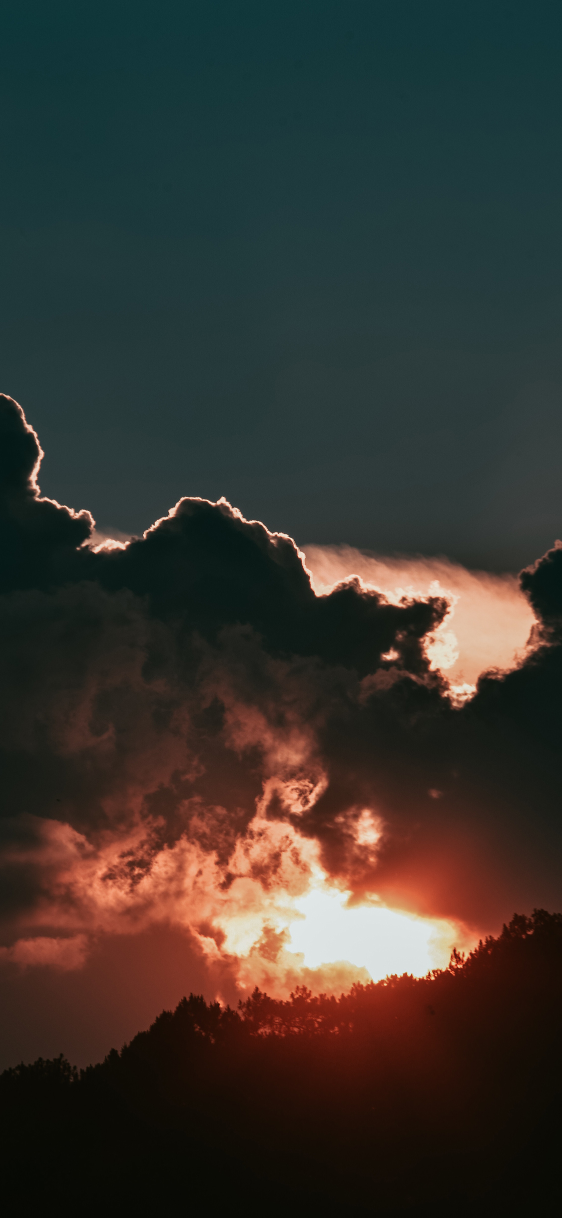 [2436×1125]夕阳 阳光 云层 苹果手机壁纸图片