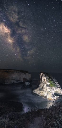 [2436x1125]夜晚 星空 唯美 天空 苹果手机壁纸图片