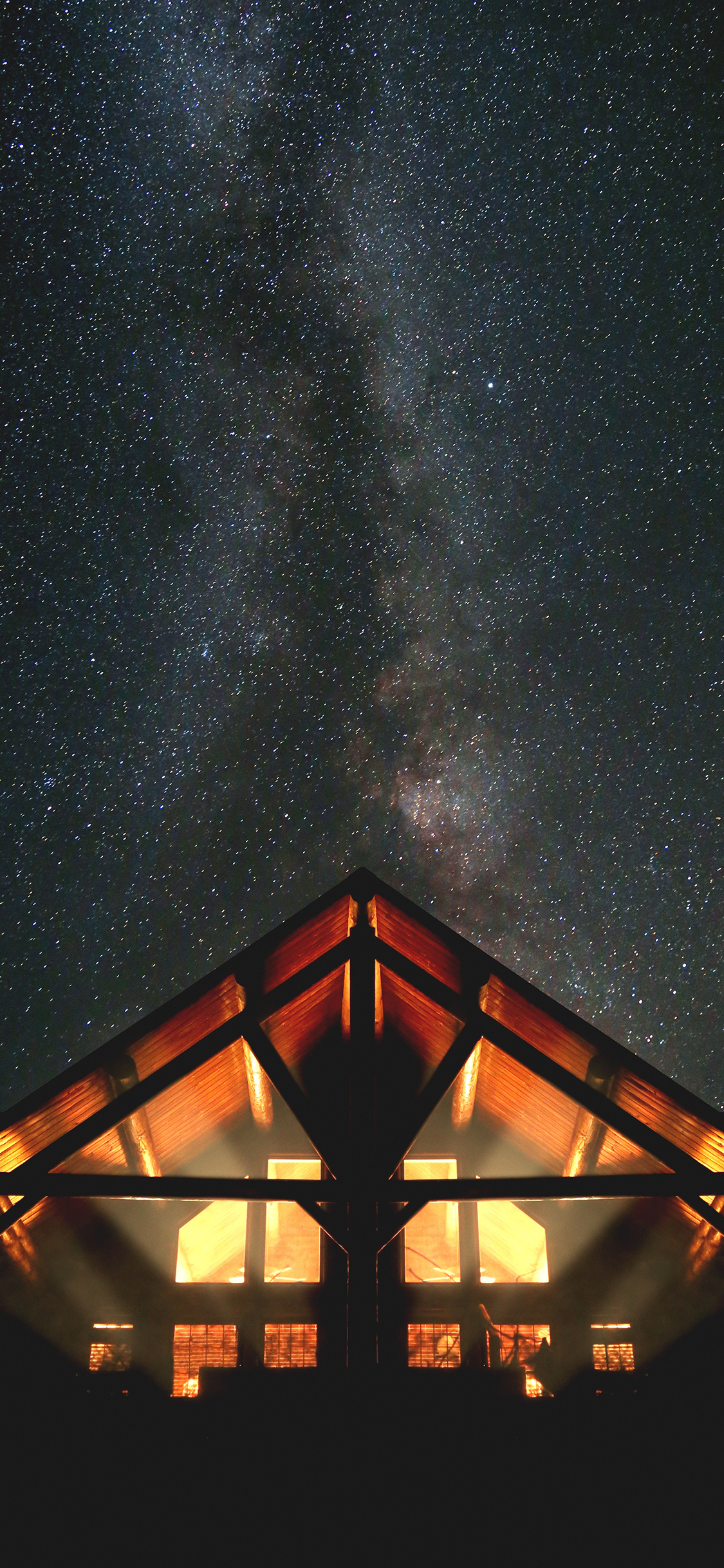 [2436×1125]夜晚 灯光 璀璨 房屋 苹果手机壁纸图片