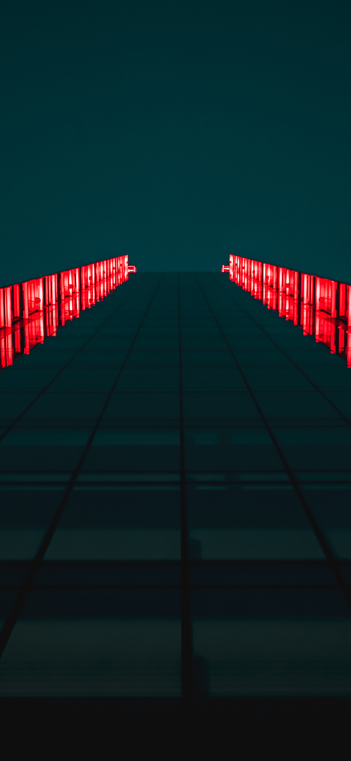 [2436×1125]夜晚 灯光 高桥 通往 苹果手机壁纸图片