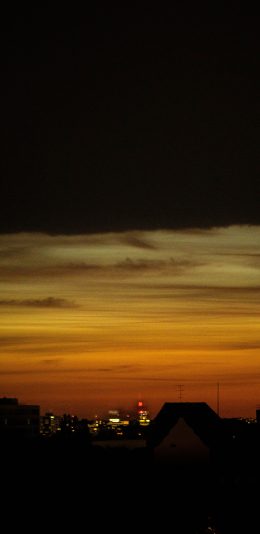 [2436x1125]夜景 凌晨 云空 灯光 苹果手机壁纸图片