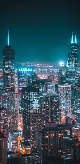 [2436x1125]夜景 城市 灯光 璀璨 苹果手机壁纸图片