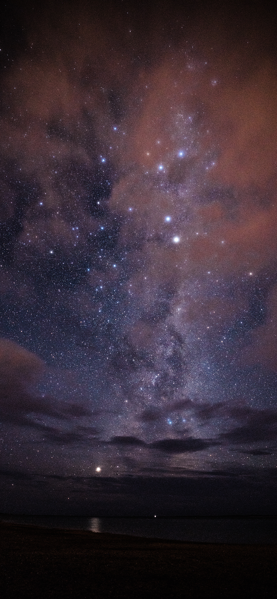 [2436×1125]夜景 星空 繁星 梦幻 苹果手机壁纸图片