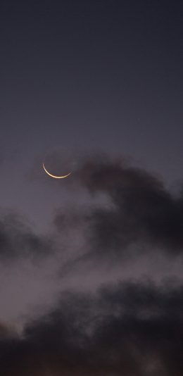 [2436x1125]夜空 天空 黑云 月亮 苹果手机壁纸图片