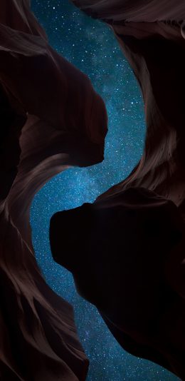 [2436x1125]夜空 缝隙 唯美 地貌 苹果手机壁纸图片