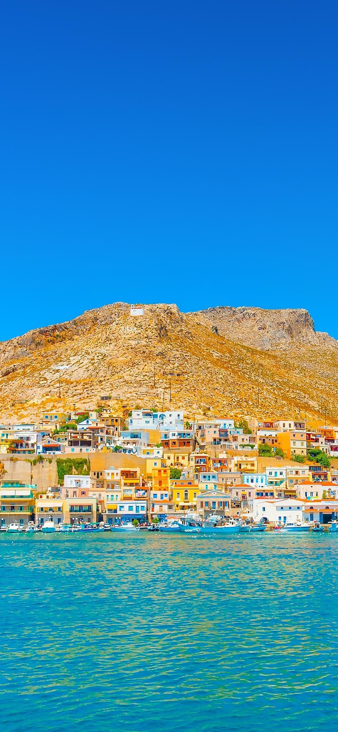 [2436×1125]大海 建筑 彩色 异国风情 苹果手机壁纸图片