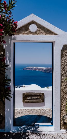 [2436x1125]大海 建筑 海景 度假 苹果手机壁纸图片
