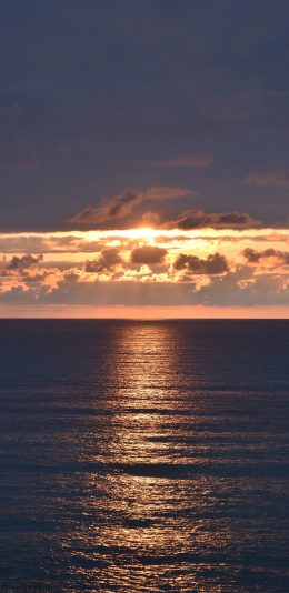[2436x1125]大海 日出 云霞 唯美 苹果手机壁纸图片