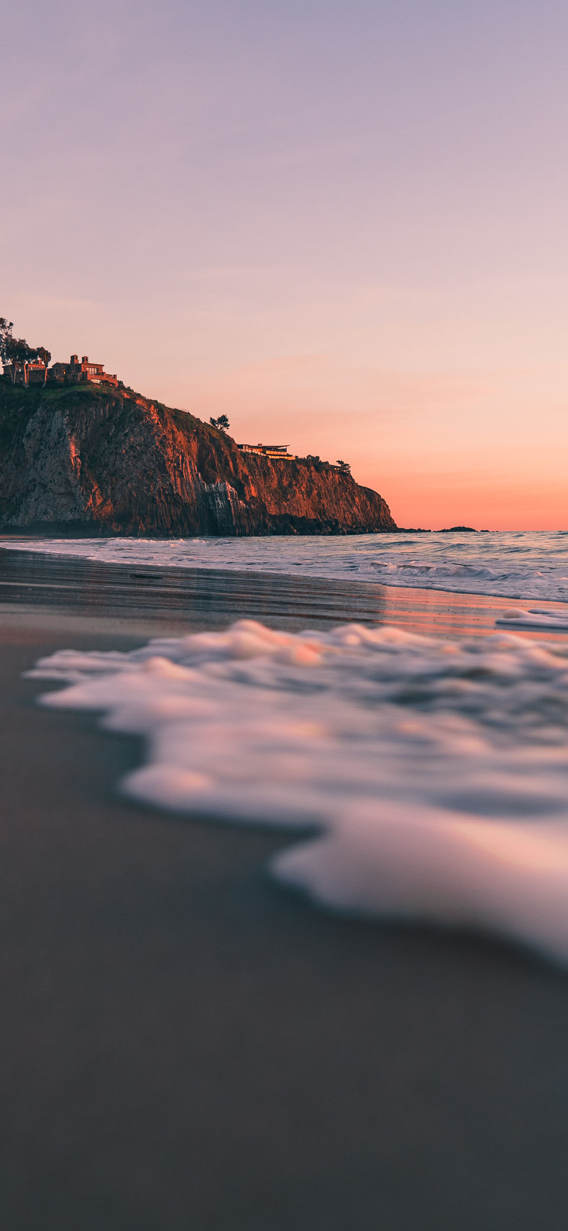 [2436×1125]大海 沙滩 浪花 海景 苹果手机壁纸图片
