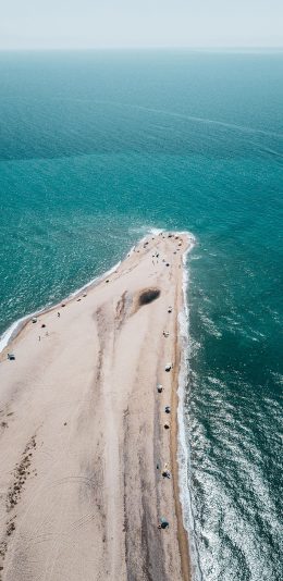 [2436x1125]大海 沙滩 海滩 休闲度假 苹果手机壁纸图片