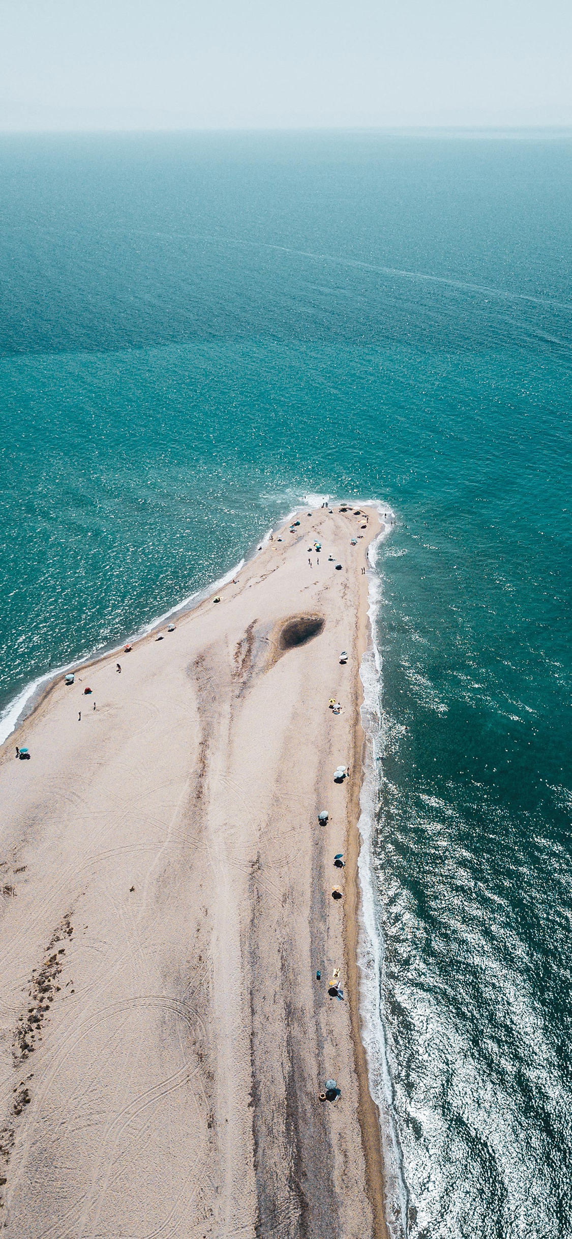 [2436×1125]大海 沙滩 海滩 休闲度假 苹果手机壁纸图片