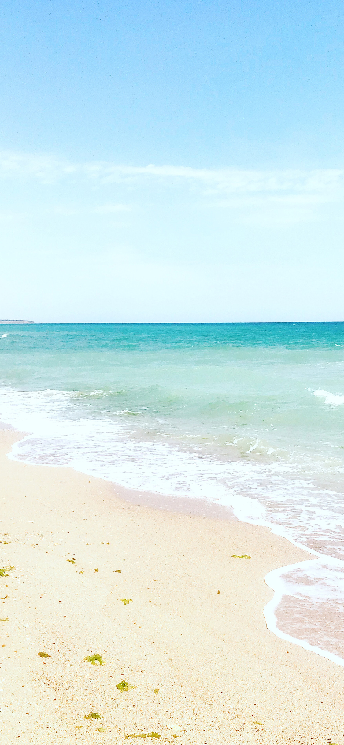 [2436×1125]大海 海岸 海浪 沙滩 苹果手机壁纸图片