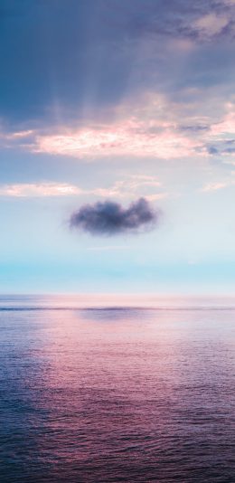 [2436x1125]大海 海平面 云彩 唯美 苹果手机壁纸图片