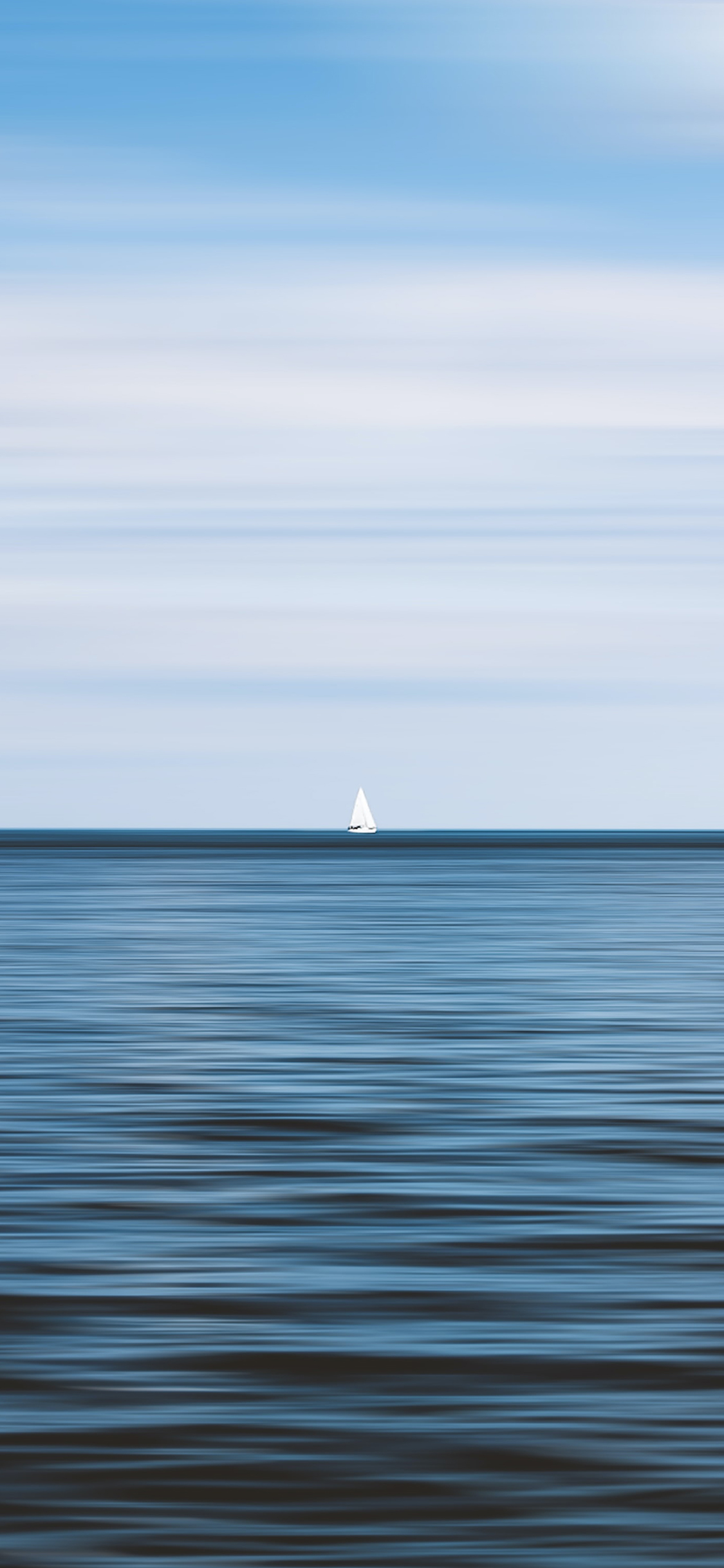[2436×1125]大海 海平面 帆船 海天一线 苹果手机壁纸图片