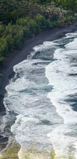 [2436x1125]大海 海景 海水 浪花 苹果手机壁纸图片