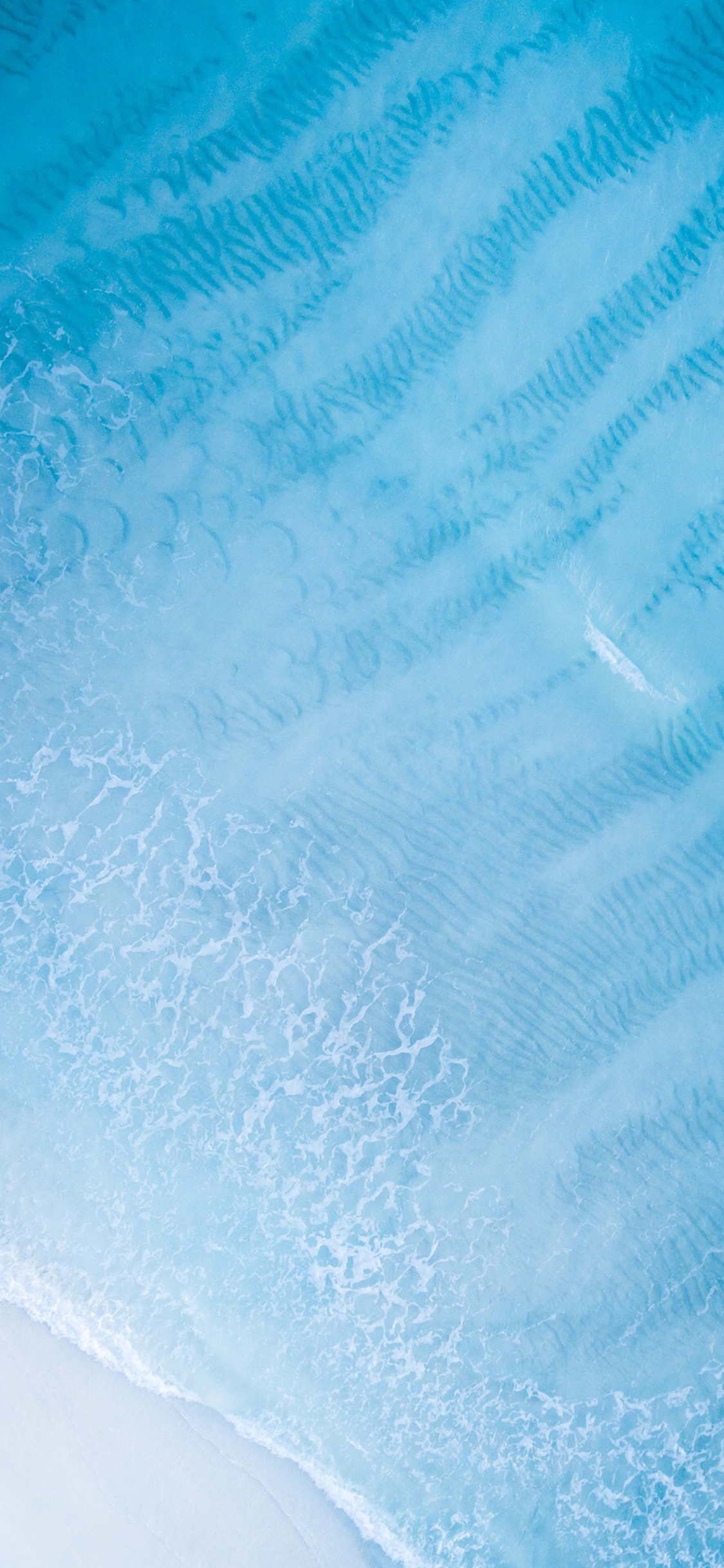 [2436×1125]大海 海水 海浪 沙滩 清澈 苹果手机壁纸图片