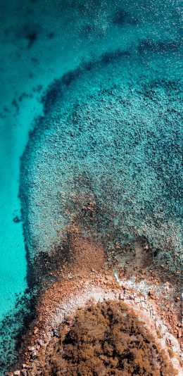 [2436x1125]大海 海水 湛蓝 清澈 苹果手机壁纸图片