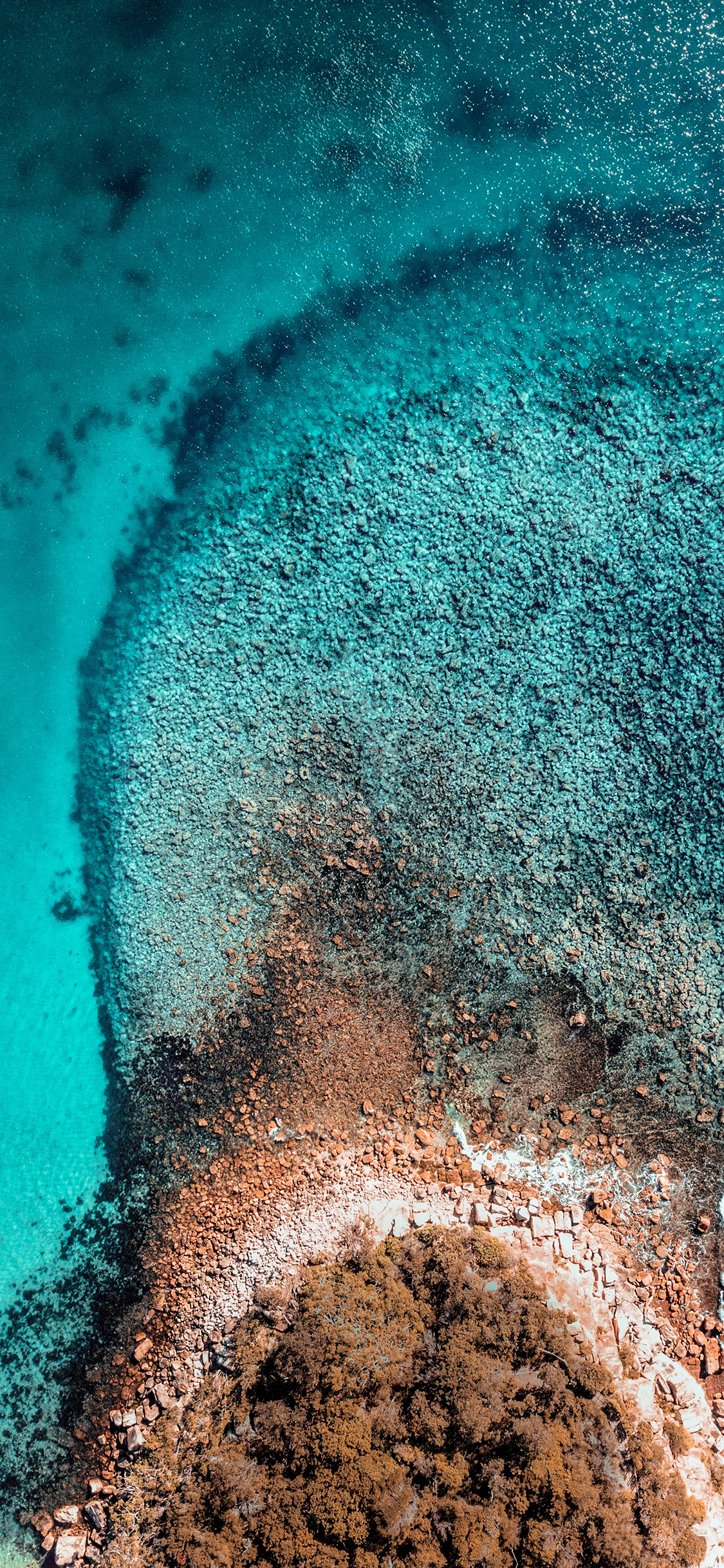 [2436×1125]大海 海水 湛蓝 清澈 苹果手机壁纸图片