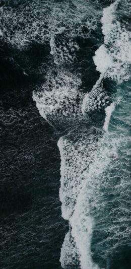 [2436x1125]大海 海水 翻涌 浪花 苹果手机壁纸图片