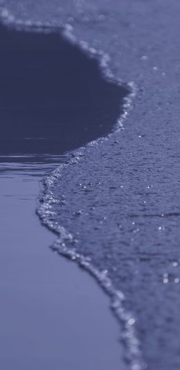 [2436x1125]大海 海水 蓝色 海浪 沙滩 苹果手机壁纸图片