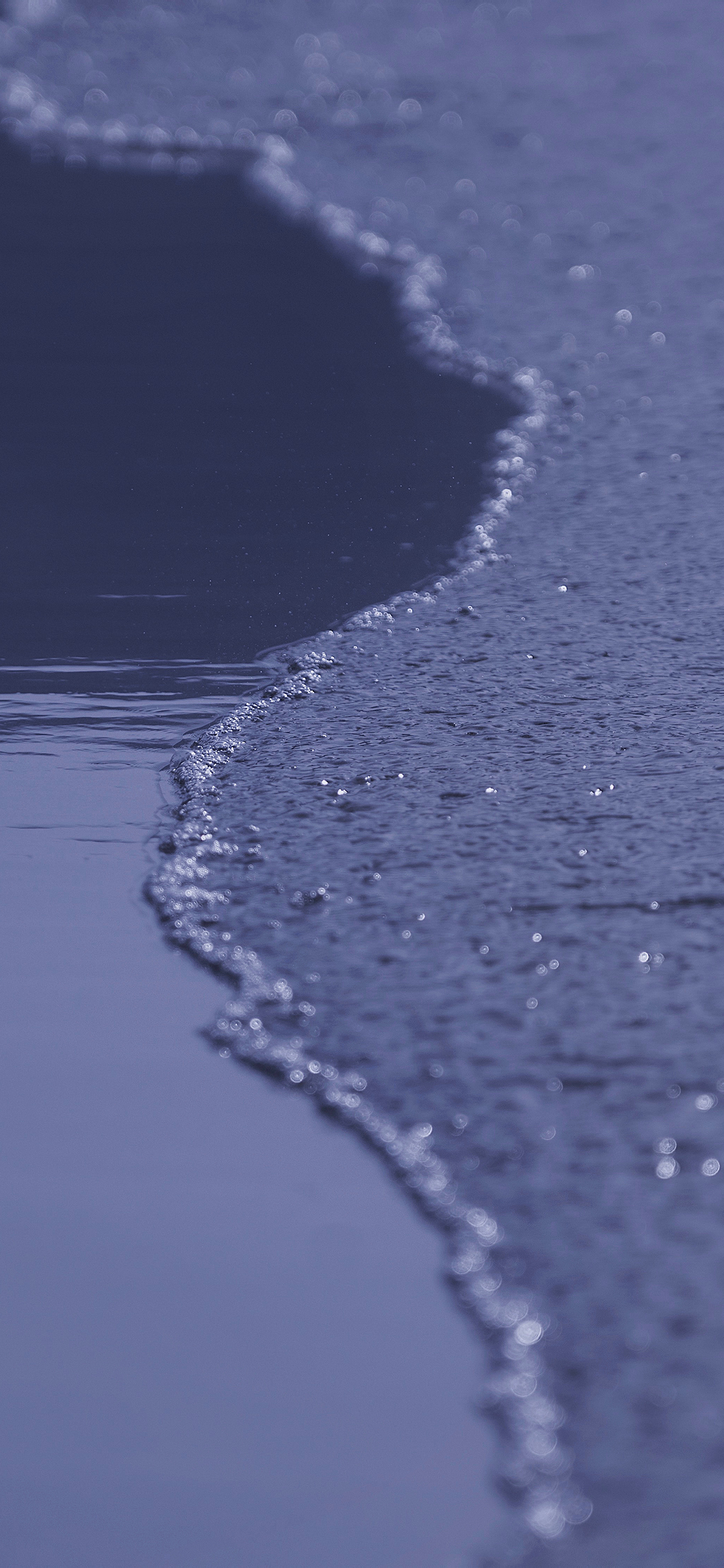 [2436×1125]大海 海水 蓝色 海浪 沙滩 苹果手机壁纸图片