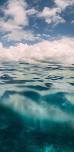 [2436x1125]大海 海水 透明 蔚蓝 苹果手机壁纸图片