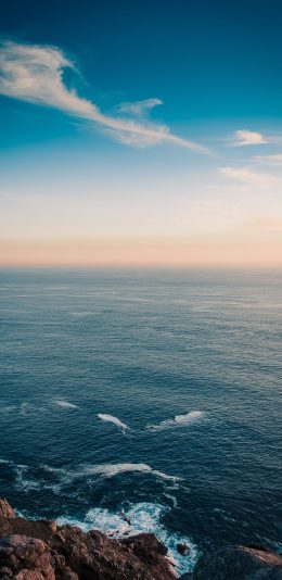 [2436x1125]大海 海洋 海岸 礁石 苹果手机壁纸图片