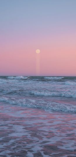 [2436x1125]大海 海洋 海水 海浪 太阳 苹果手机壁纸图片