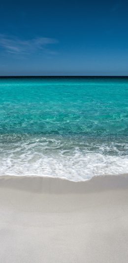 [2436x1125]大海 海洋 海浪 沙滩 天空 苹果手机壁纸图片