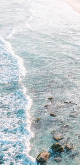 [2436x1125]大海 海洋 海浪 海岸 苹果手机壁纸图片