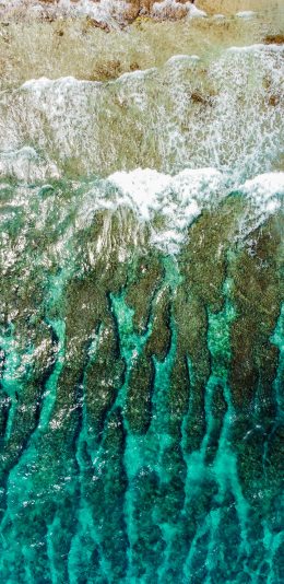 [2436x1125]大海 海洋 海浪 海岸 海水 苹果手机壁纸图片