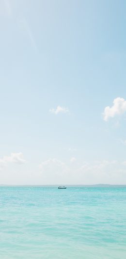 [2436x1125]大海 海浪 天空 海天一线 苹果手机壁纸图片