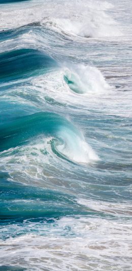 [2436x1125]大海 海浪 浪花 波浪 苹果手机壁纸图片