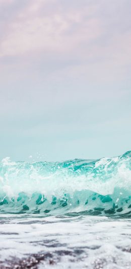 [2436x1125]大海 海浪 浪花 翻涌 苹果手机壁纸图片