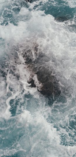 [2436x1125]大海 海浪 海水 翻涌 苹果手机壁纸图片