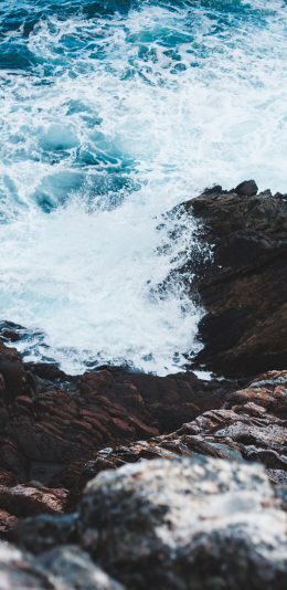 [2436x1125]大海 海浪 海水 重刷 苹果手机壁纸图片