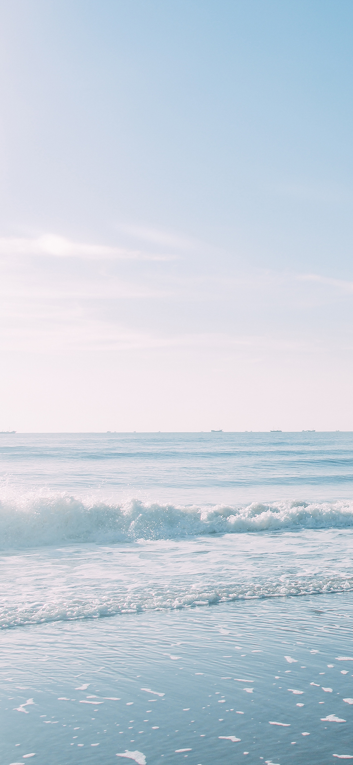 [2436×1125]大海 海浪 海洋 蓝色 海岸 苹果手机壁纸图片