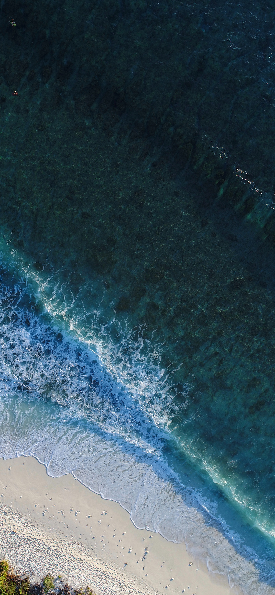 [2436×1125]大海 海浪 海滩 沙滩 苹果手机壁纸图片