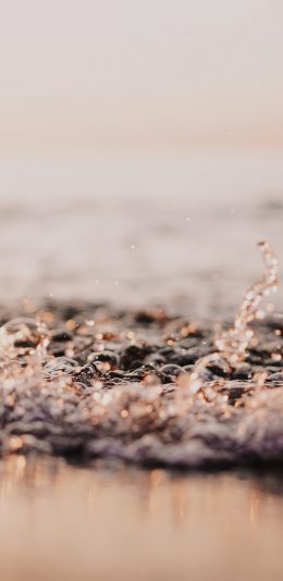 [2436x1125]大海 海滩 海水 特写 苹果手机壁纸图片