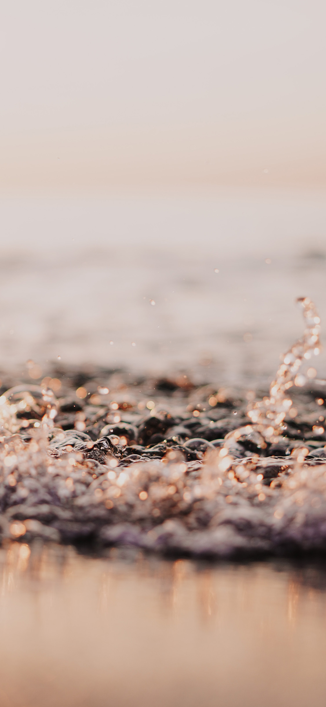 [2436×1125]大海 海滩 海水 特写 苹果手机壁纸图片