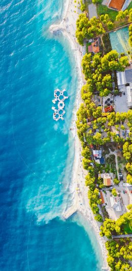 [2436x1125]大海 湛蓝 海景 度假 休闲 苹果手机壁纸图片