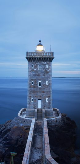 [2436x1125]大海 灯塔 信号塔 建筑 苹果手机壁纸图片