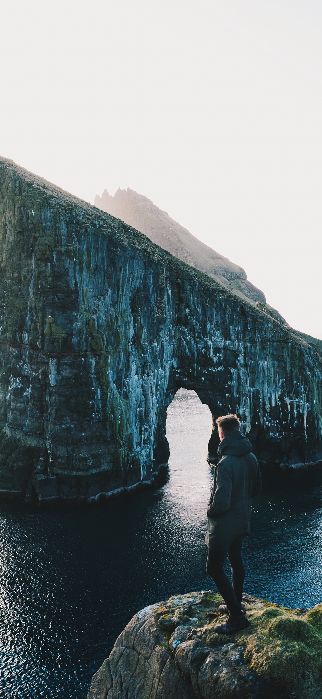 [2436×1125]大海 礁石 风景 自然 创意 苹果手机壁纸图片