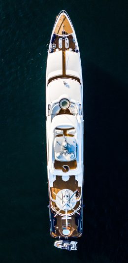 [2436x1125]大海 航行 游轮 轮船 航拍 苹果手机壁纸图片