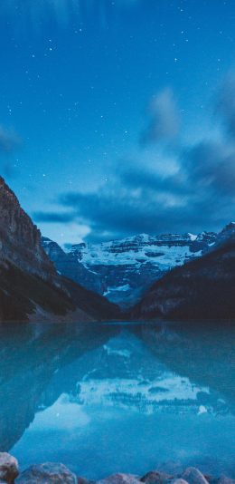[2436x1125]大自然 云空 山峰 湖泊湛蓝 苹果手机壁纸图片