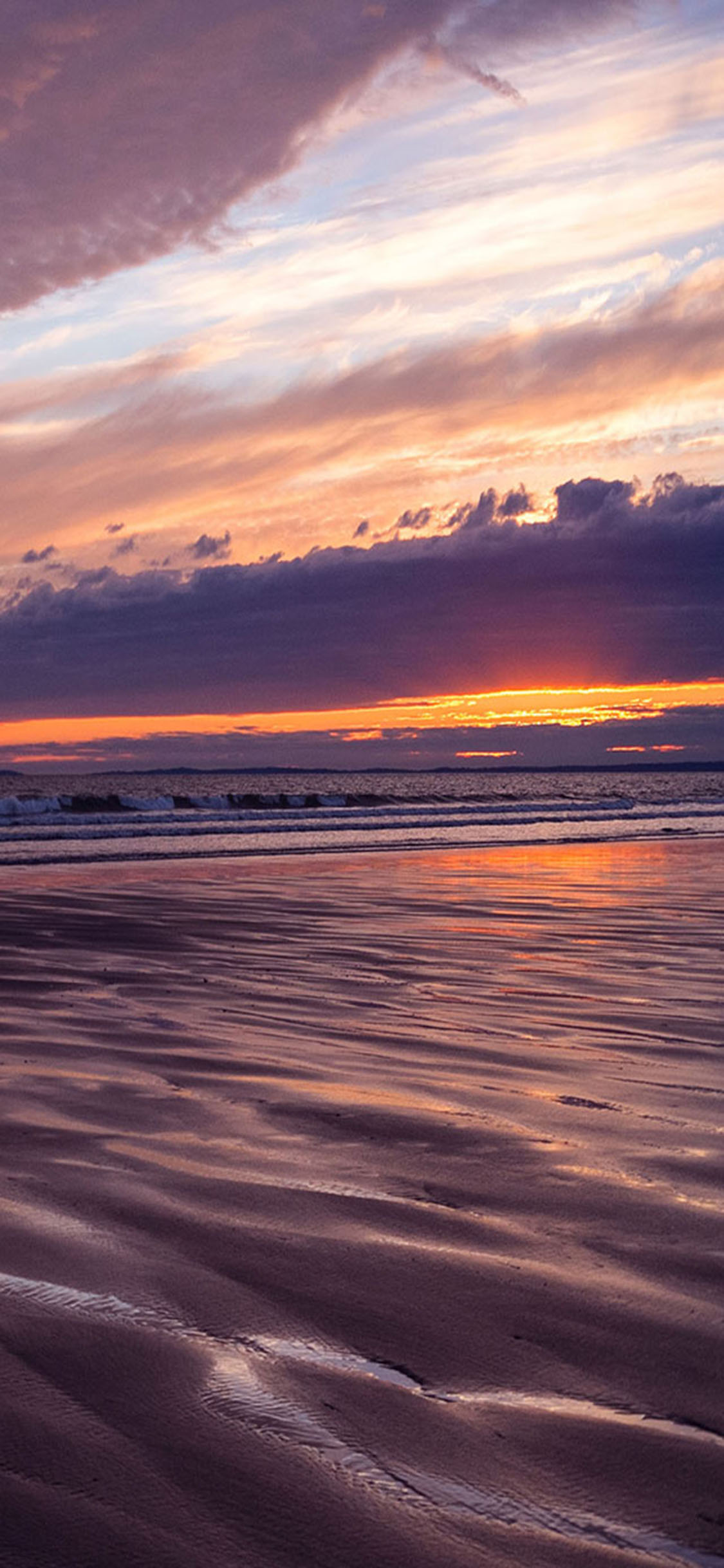 [2436×1125]大自然海边晚霞美景 苹果手机壁纸图片