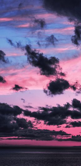 [2436x1125]天空 乌云 红云 唯美 苹果手机壁纸图片