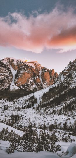 [2436x1125]天空 云层 山峰 白雪覆盖 苹果手机壁纸图片