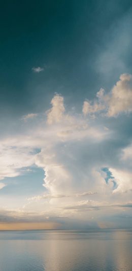 [2436x1125]天空 云层 海平面 景色 苹果手机壁纸图片